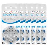 36 x baterie do aparatów słuchowych Rayovac 675 IMPLANT PRO+ MF