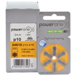60 x baterie do aparatów słuchowych Power One Varta 10 MF