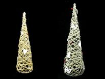Choinka rattanowa 50x16 cm z ozdobami