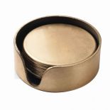 KOMPLET 6 PODSTAWEK POD KUBEK 11.5x11.5x4cm BLANCHE GOLD MONDEX HTOS5876