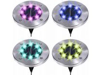 Lampki solarne gruntowe  8 led RGB ogrodowe 4 szt